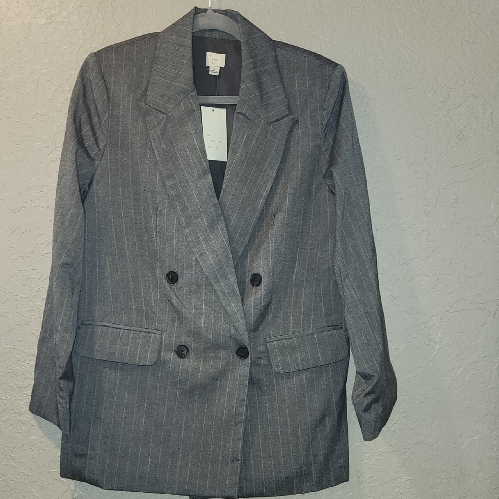 Gray Pinstripe Women's Blazer